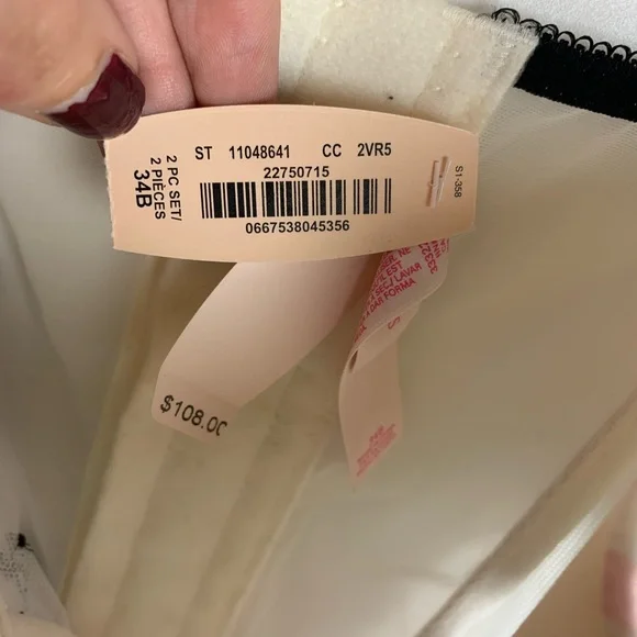 Victoria's Secret Corset Pink/White Black Garter Size 34B - Picture 8 of 11